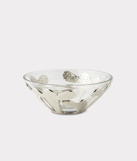 Tucson Saguaro Metal Cactus Chip Bowl :: Silver