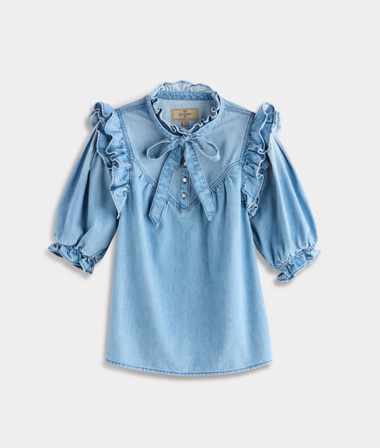 Corlee Denim Blouse :: Blue Bird