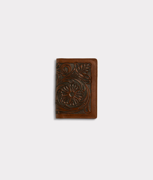 Hand Toolded Hipster Wallet :: Brown