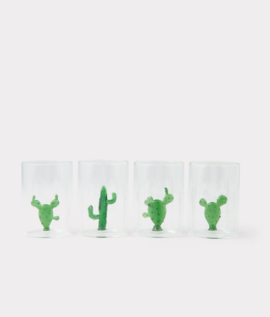 Tucson Saguaro Cactus Drinking Glasses - Set of Four :: Green