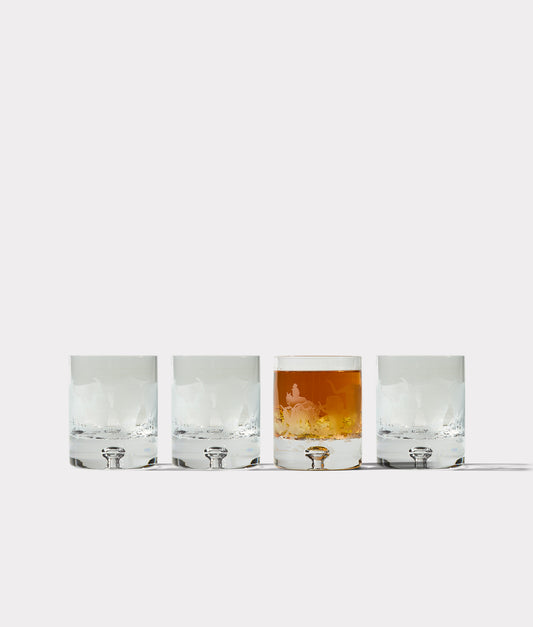 Stampede Whiskey Glasses - Set of Four :: Crystal