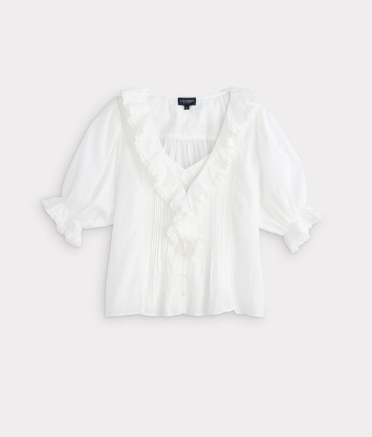 Belle Ruffle Blouse :: White