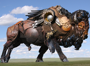 A ranch hand turned scrap sculptor