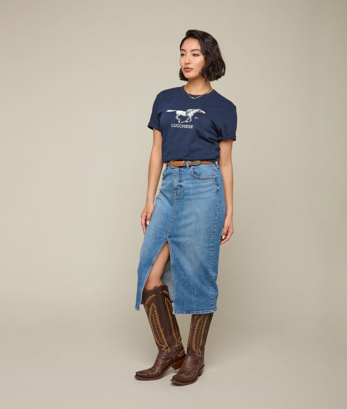 Lucchese Racehorse Tee :: Navy 11