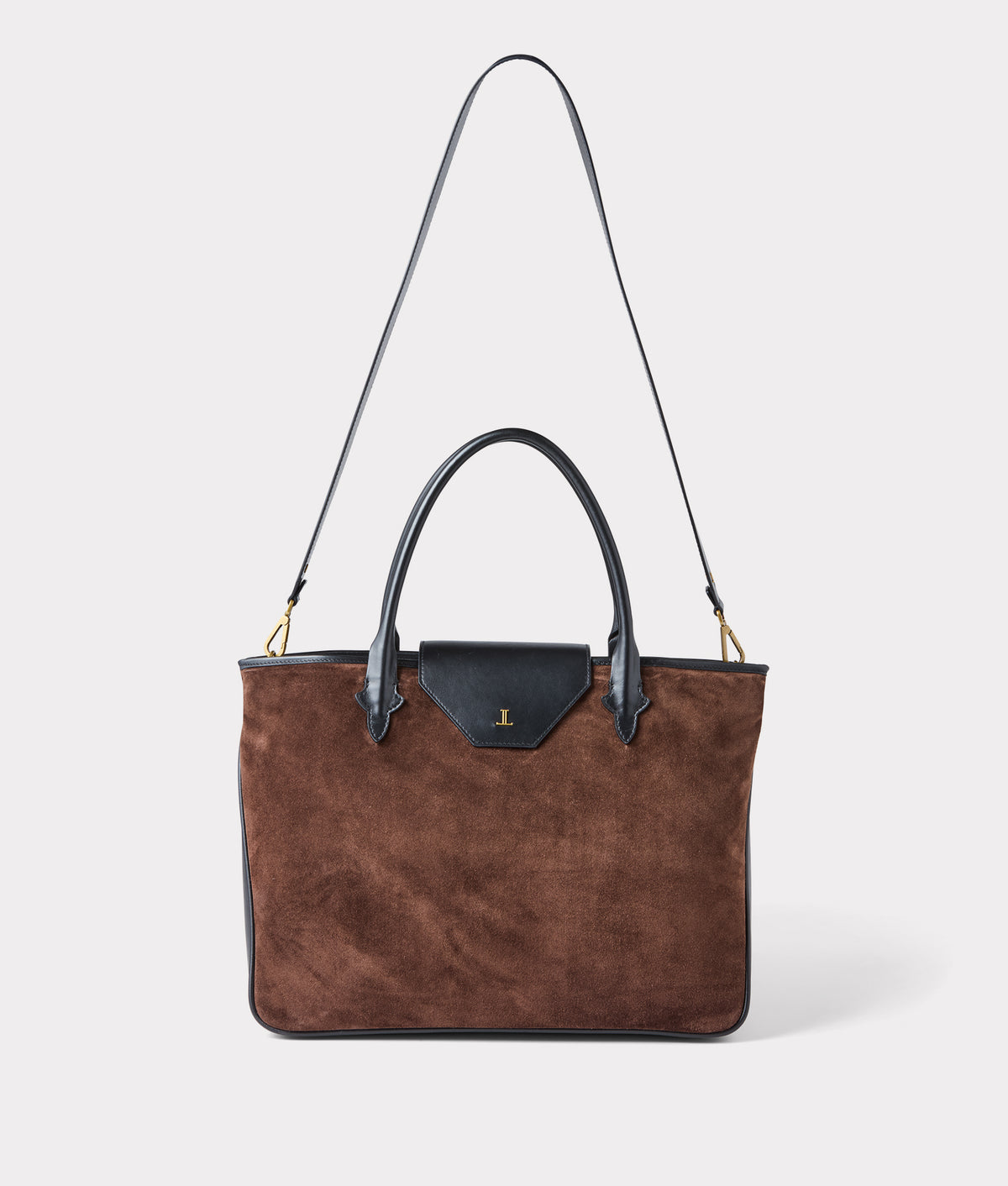 Large Roma Suede Tote :: Brown 5