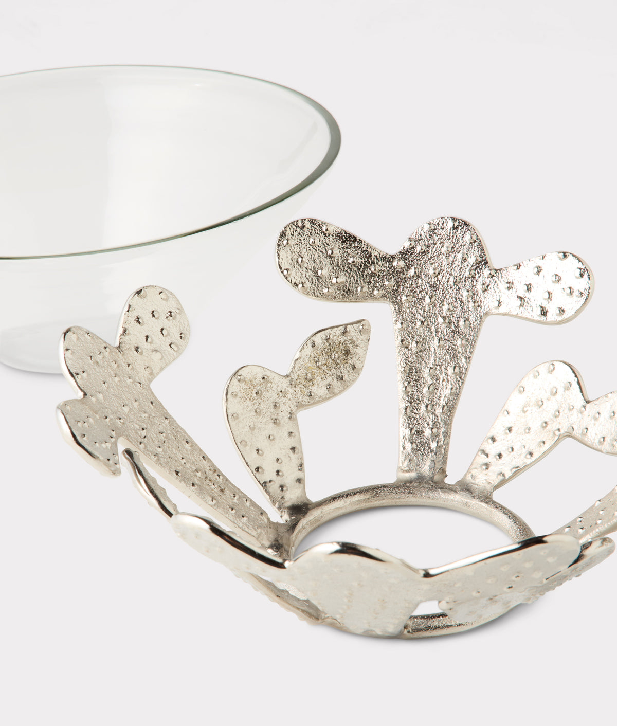 Tucson Saguaro Metal Cactus Chip Bowl :: Silver 6