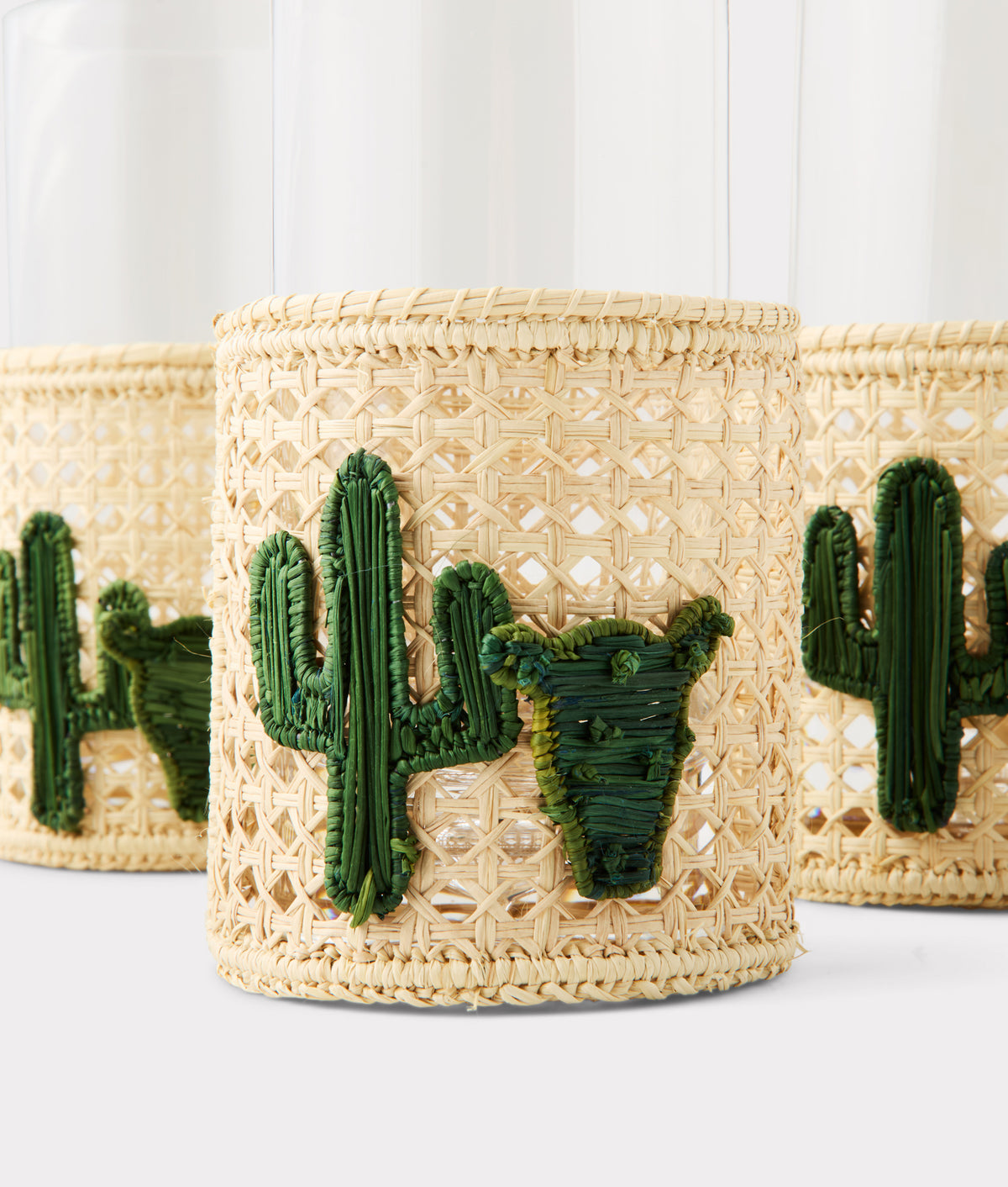 Cacti Glasses With Sleeves - Set Of Four :: Green 2