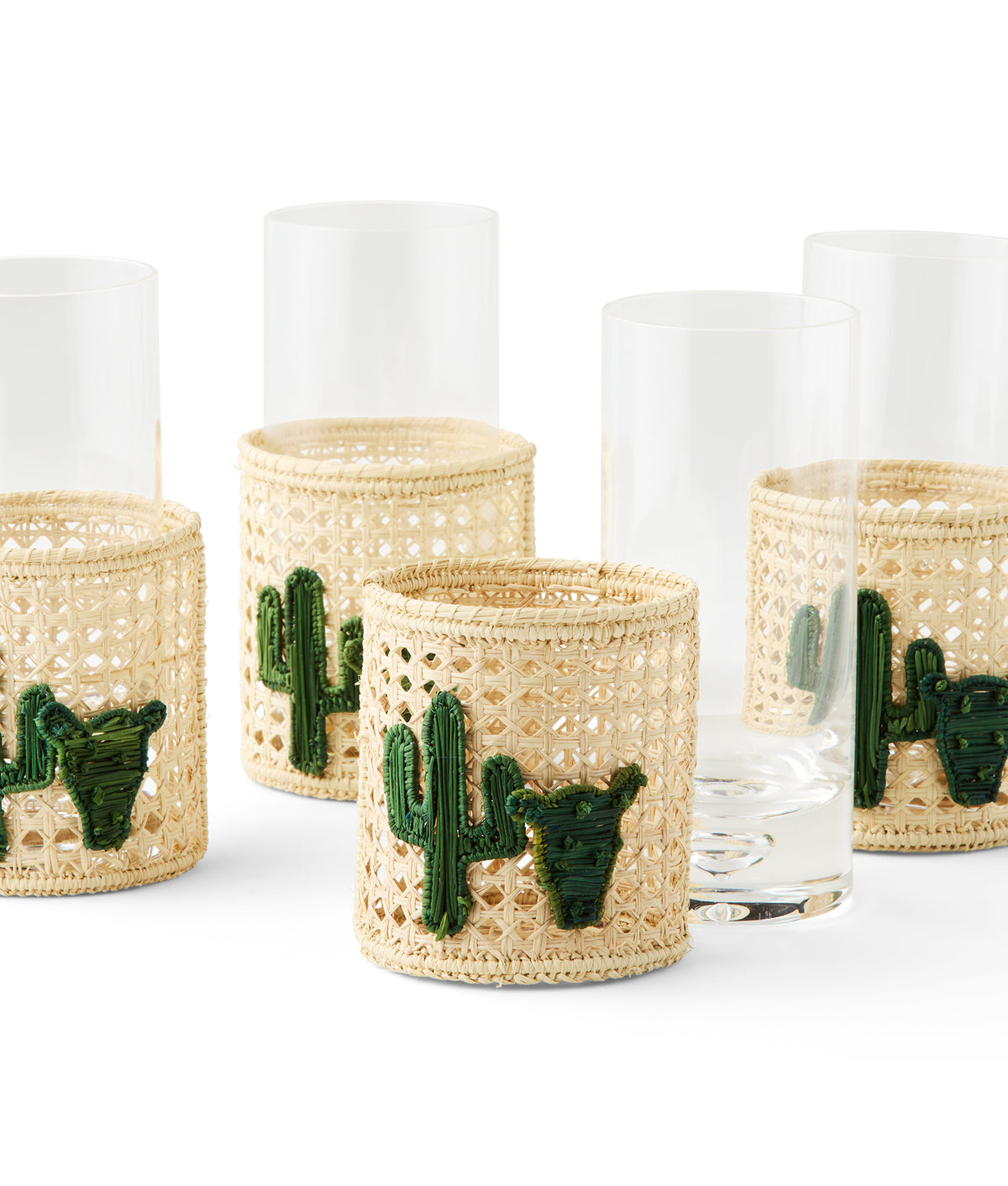 Cacti Glasses With Sleeves - Set Of Four :: Green 5