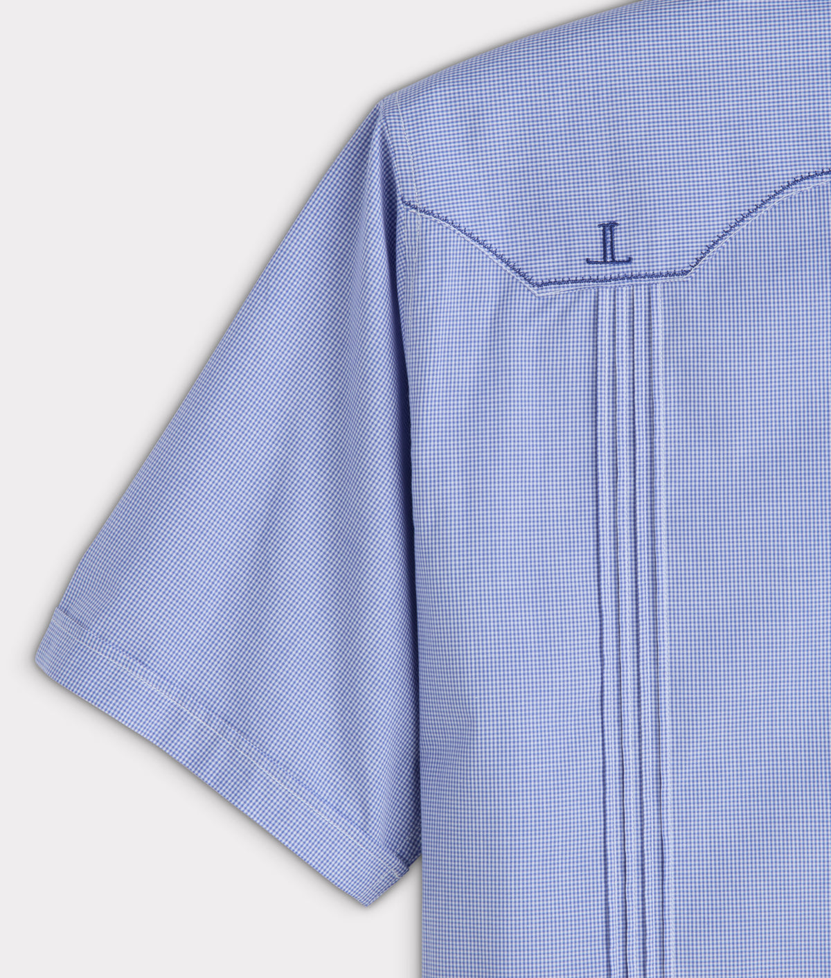 Guayabera Shirt :: Light Blue And White Gingham 7