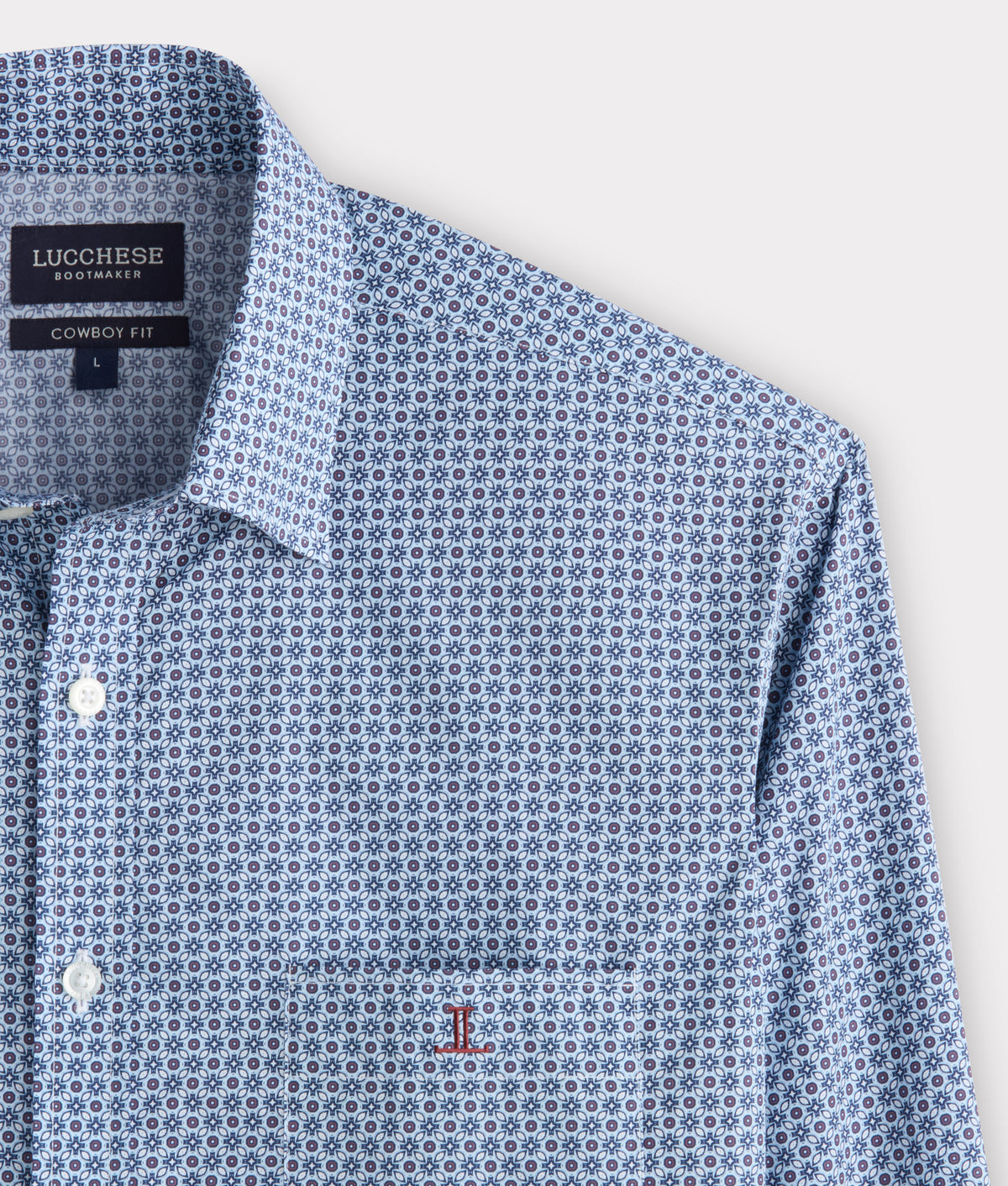 San Antonio Cowboy Fit :: Blue And Burgundy Print 6