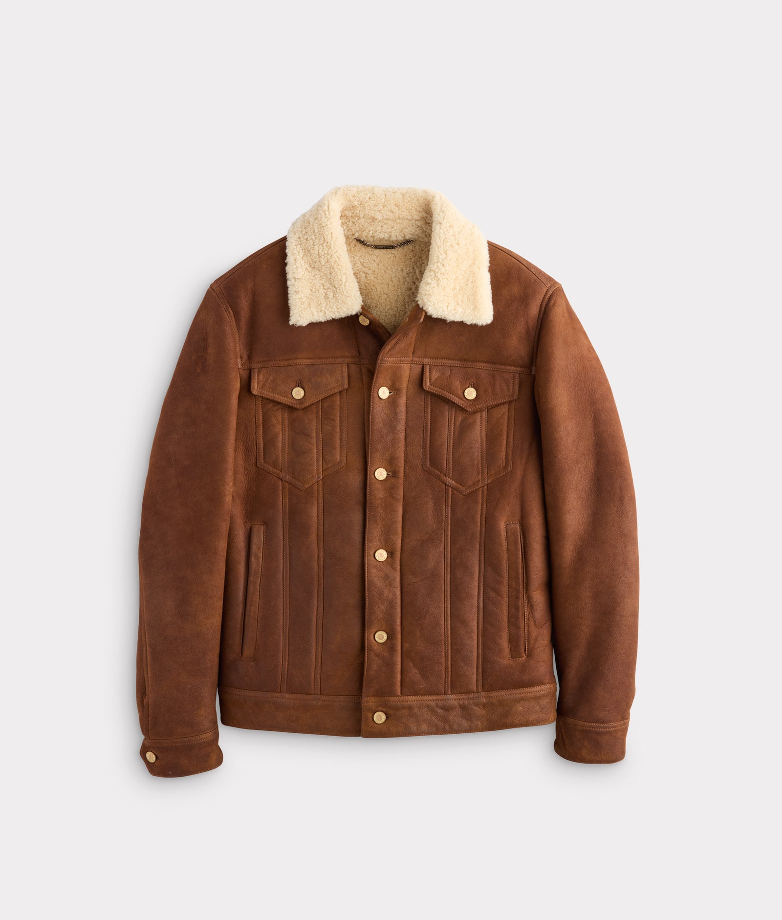 Kyle Shearling Trucker Jacket :: Cognac