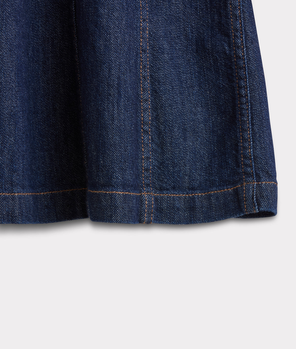 Rita Leather Yoke Denim Dress :: Dark Denim 10