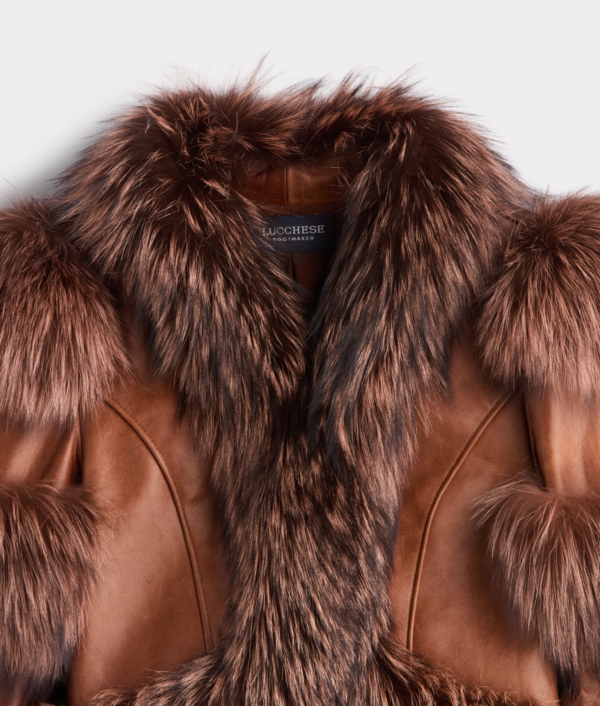 Annie Leather Jacket With Fox :: Brown 7