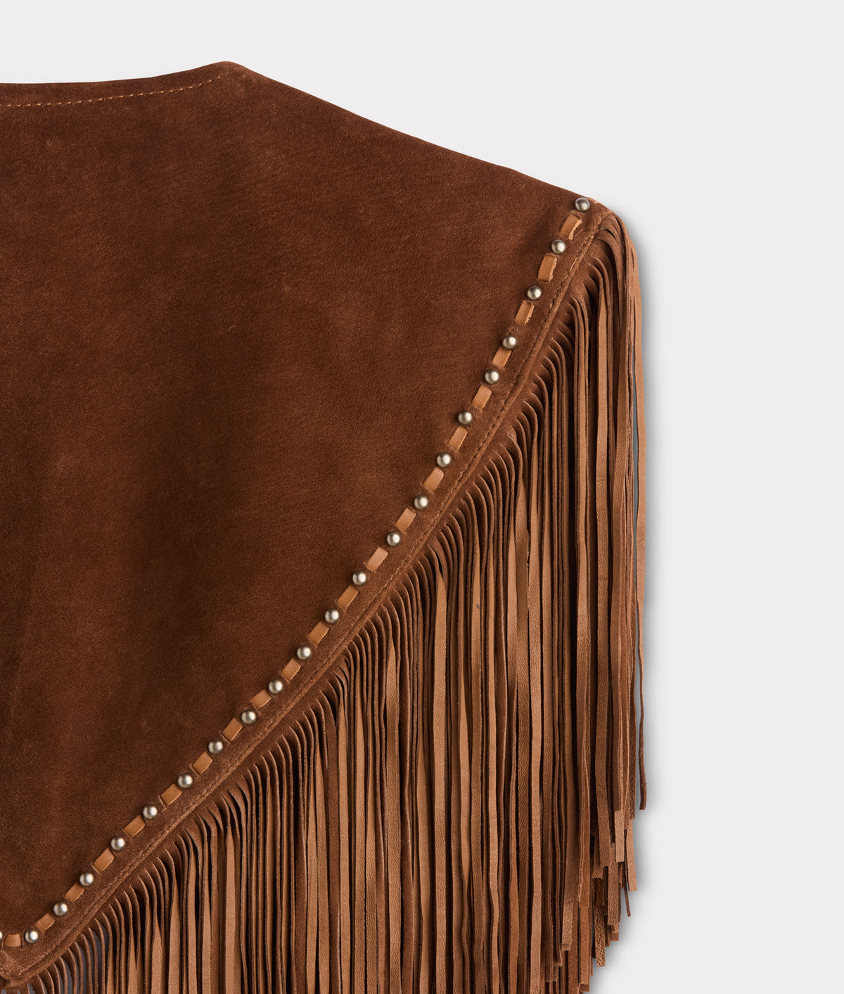Sheila Beaded Fringe Cape :: Brown 5