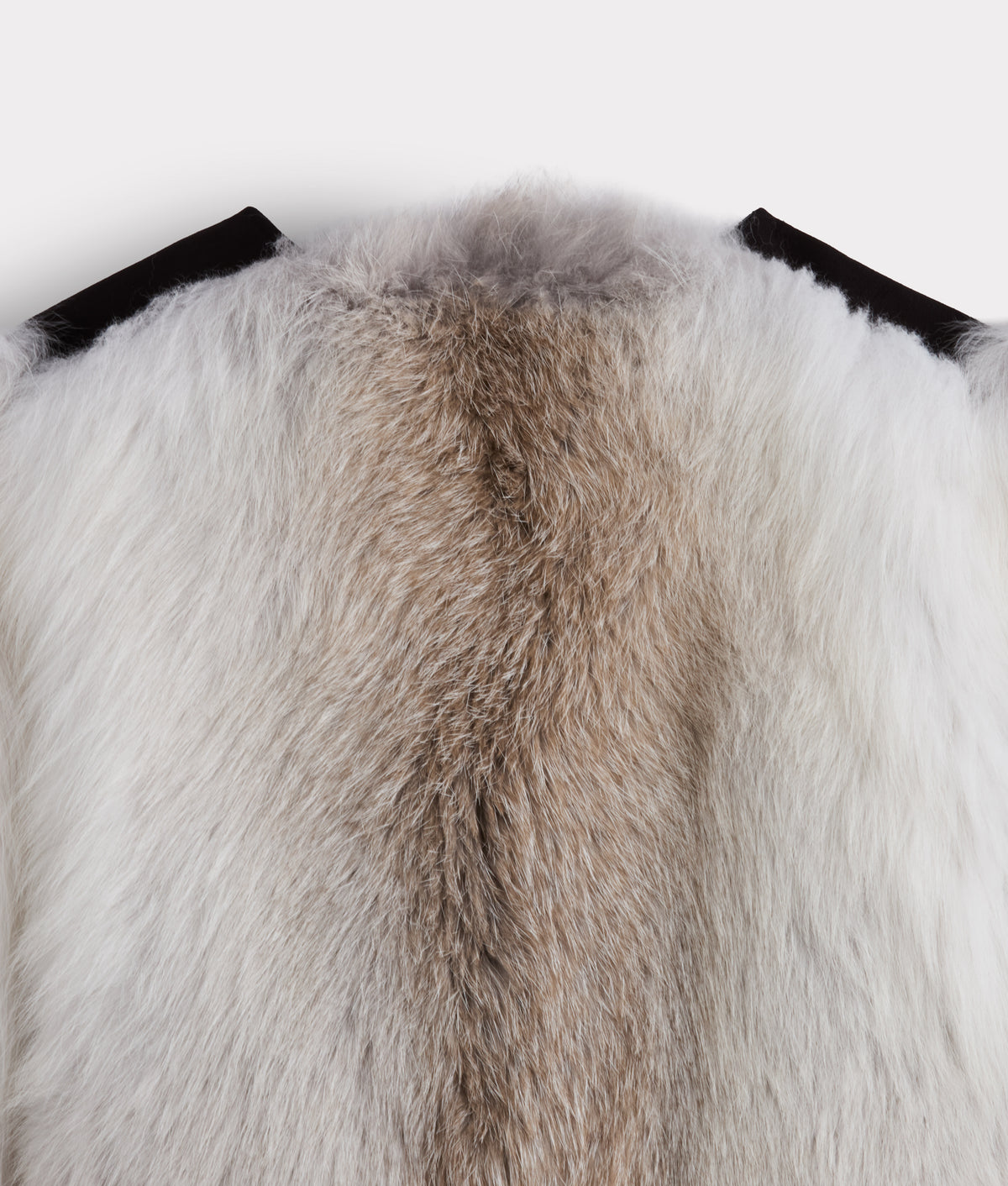 Francesca Feathered Fox Jacket :: White/Black 11