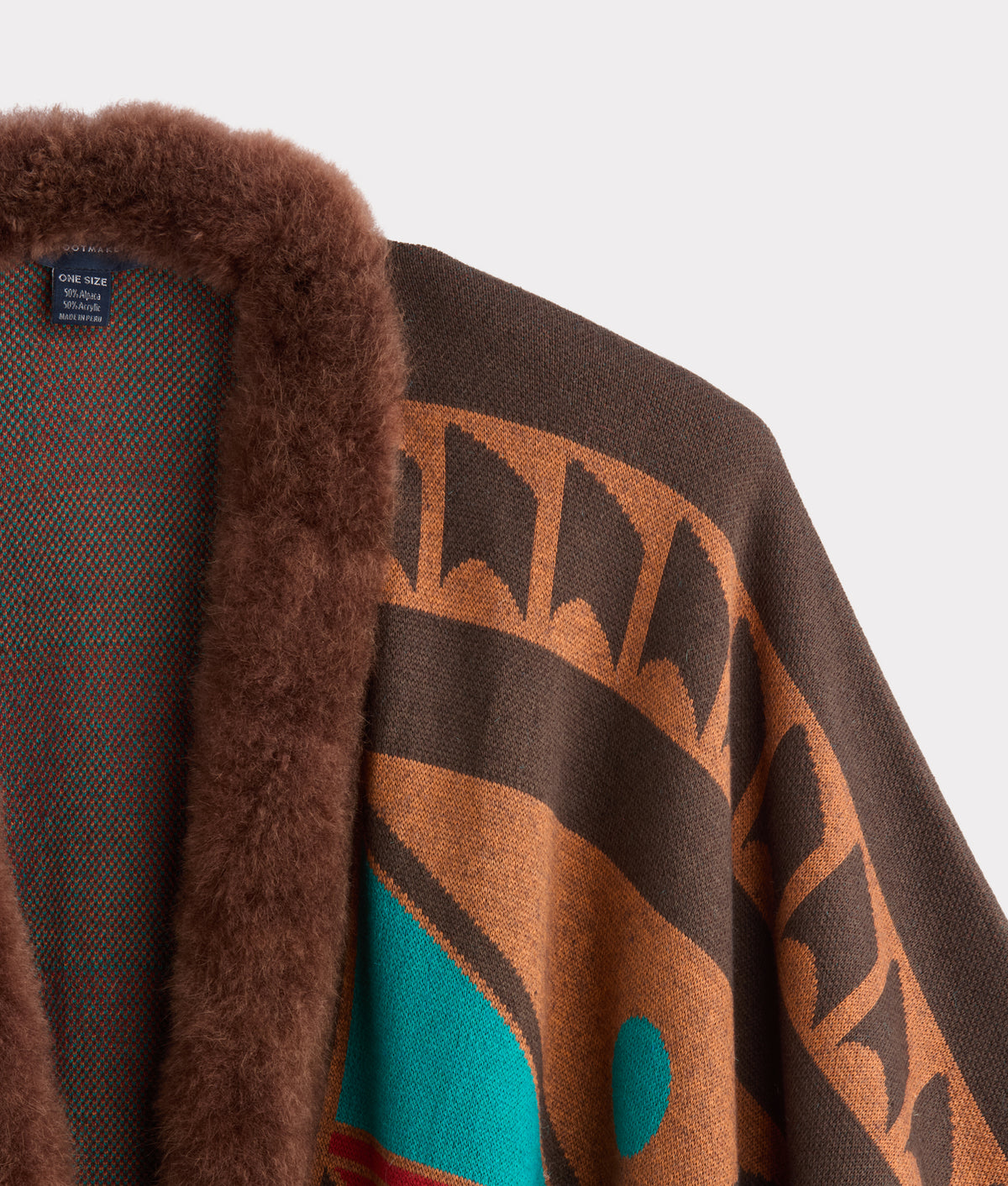 Alpaca Cape With Fur :: Multi 4
