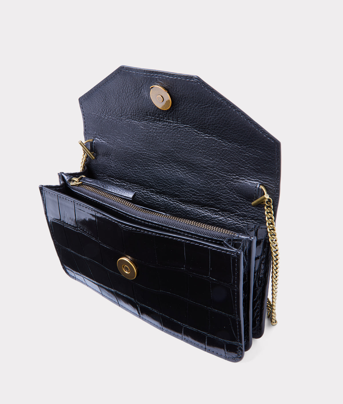 Long Exotic Wallet On A Chain :: Black 6
