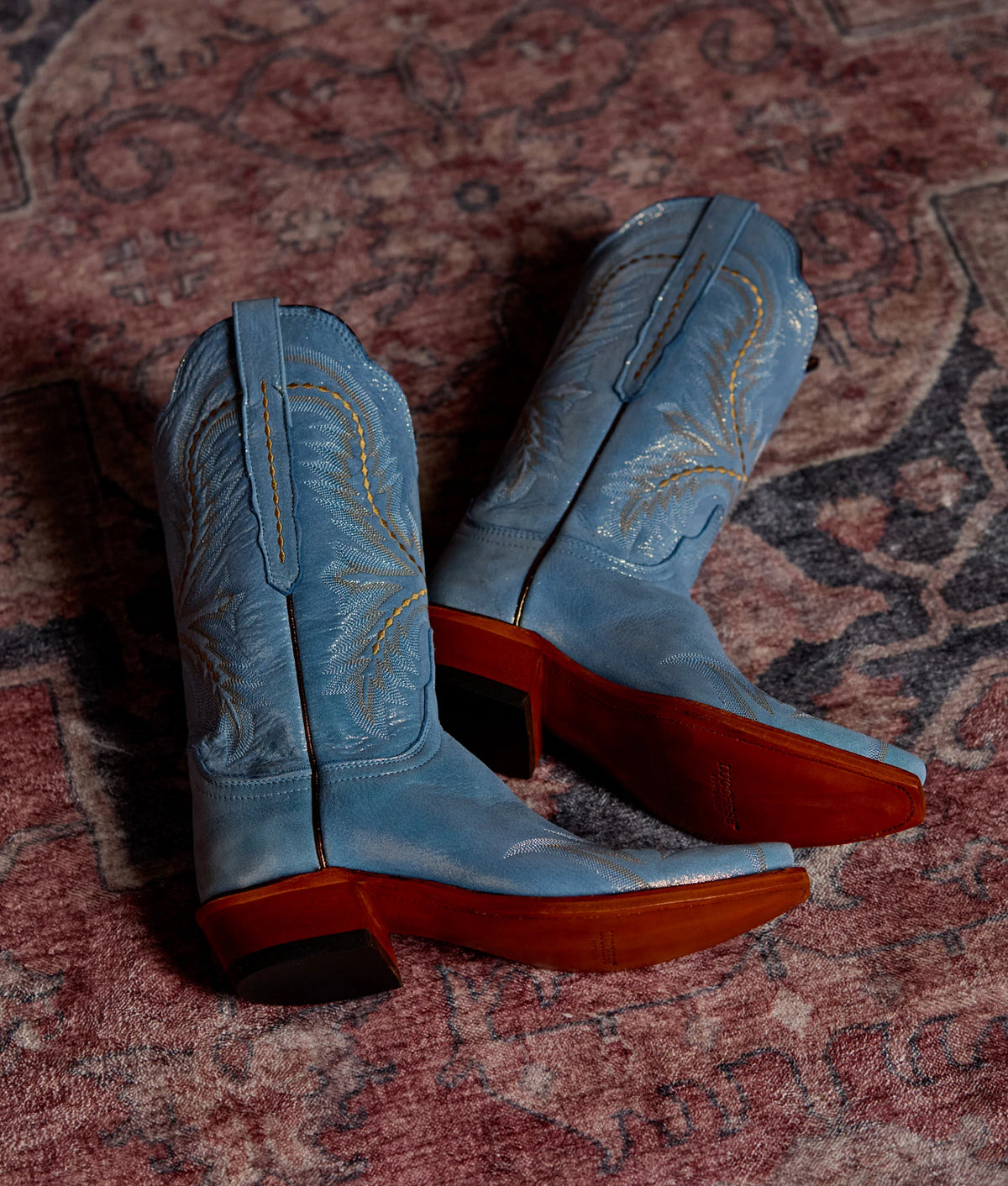 Tilly Indigo Blue Shimmer — pair on Persian rug, still-life 12