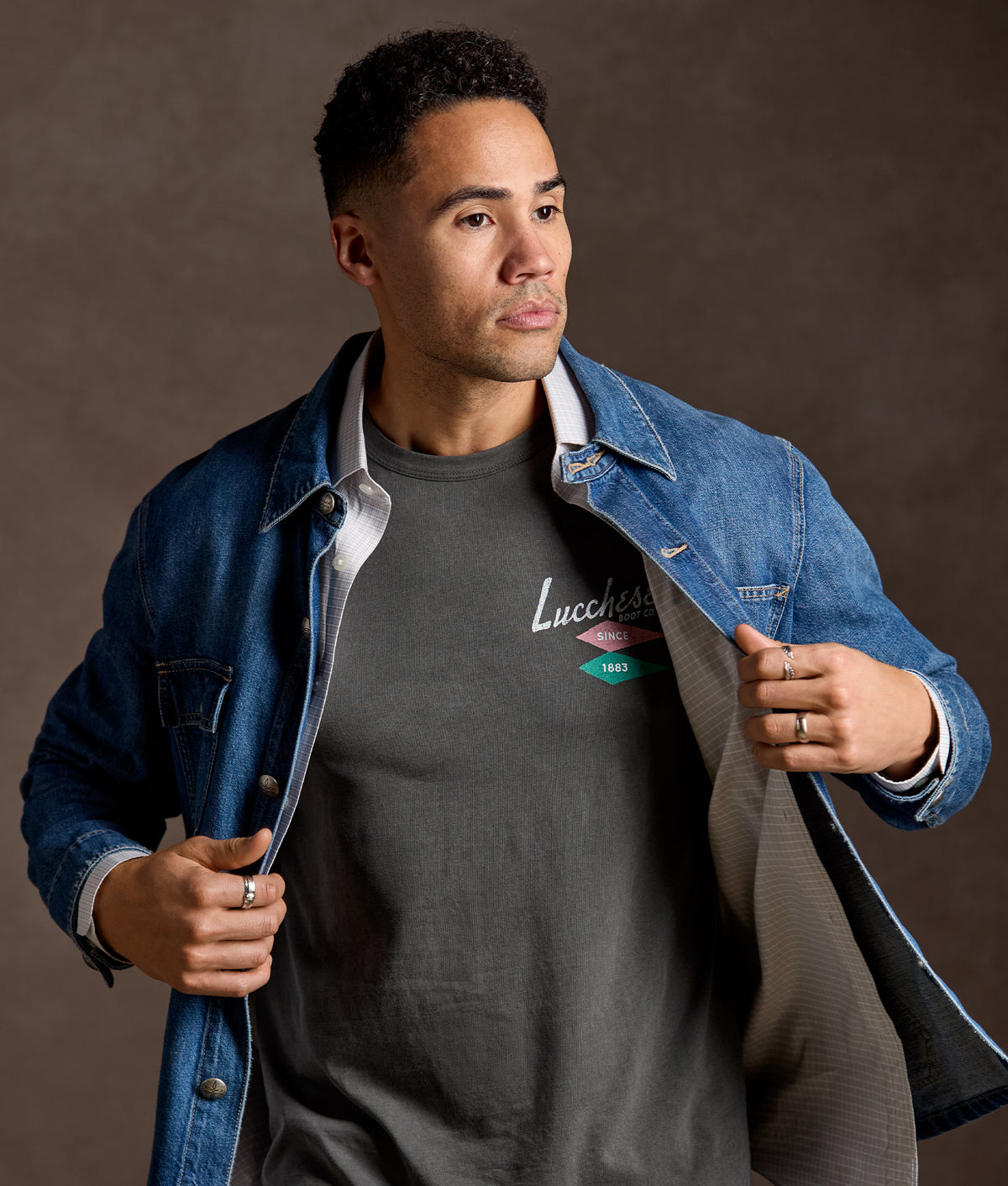 Lucchese Hotel Tee :: Slate 8