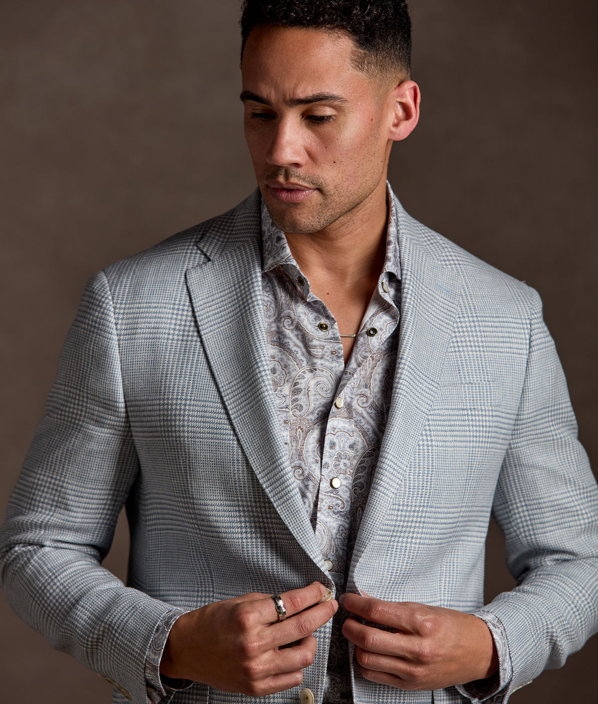 El Paso Modern Fit :: Blue And Brown Paisley 9