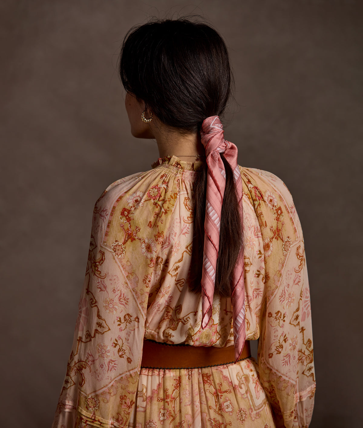 Mesa Grid Silk Scarf :: Coral 6