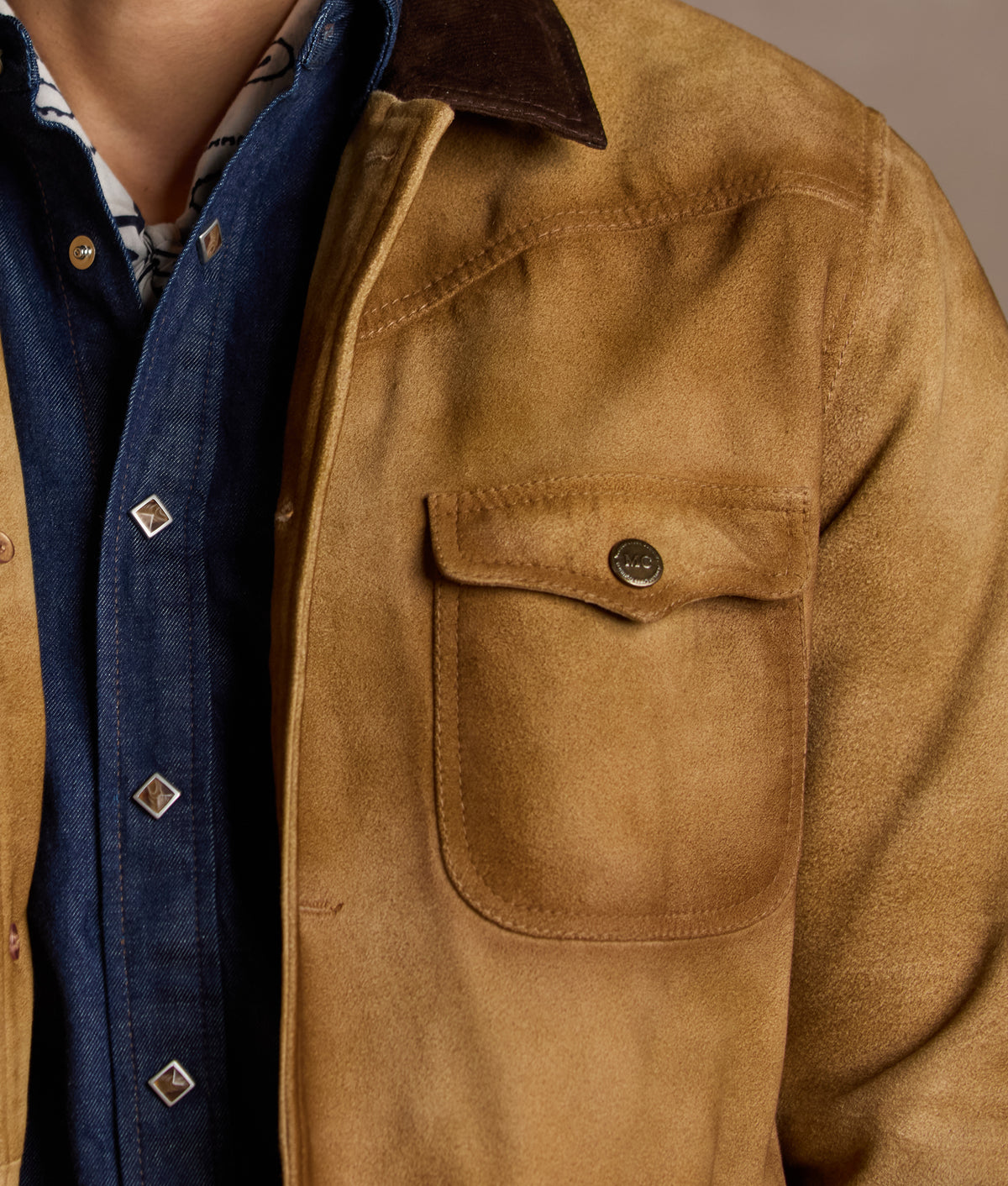 Duvall Vintage Leather Shacket :: Brown 4