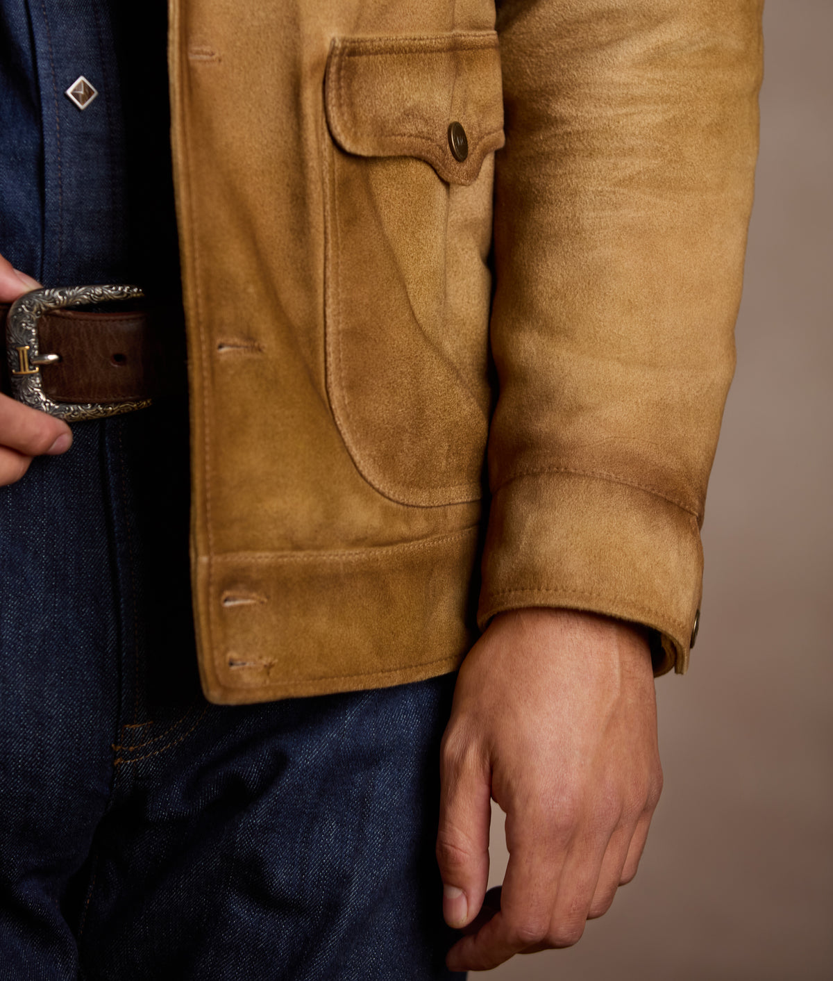 Duvall Vintage Leather Shacket :: Brown 5