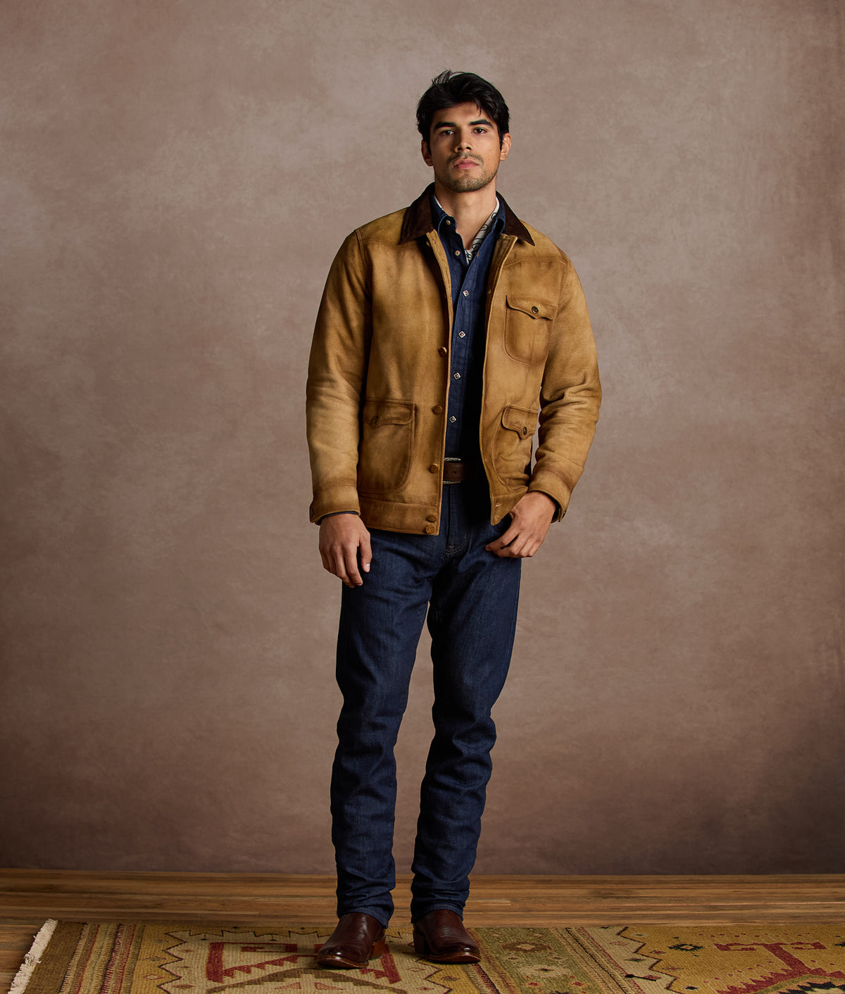Duvall Vintage Leather Shacket :: Brown 9