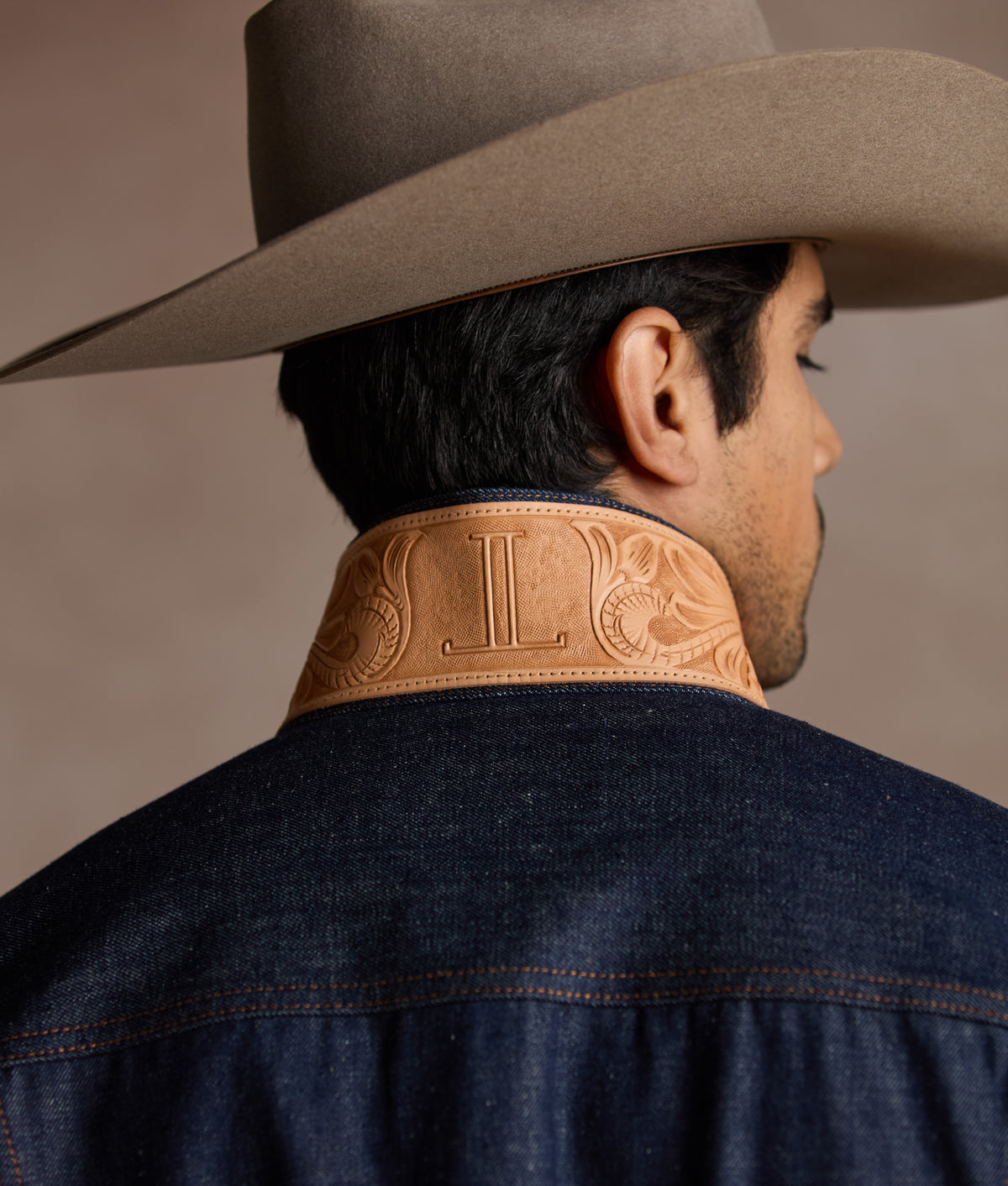 Vernon Hand-Tooled Denim Jacket :: River 2