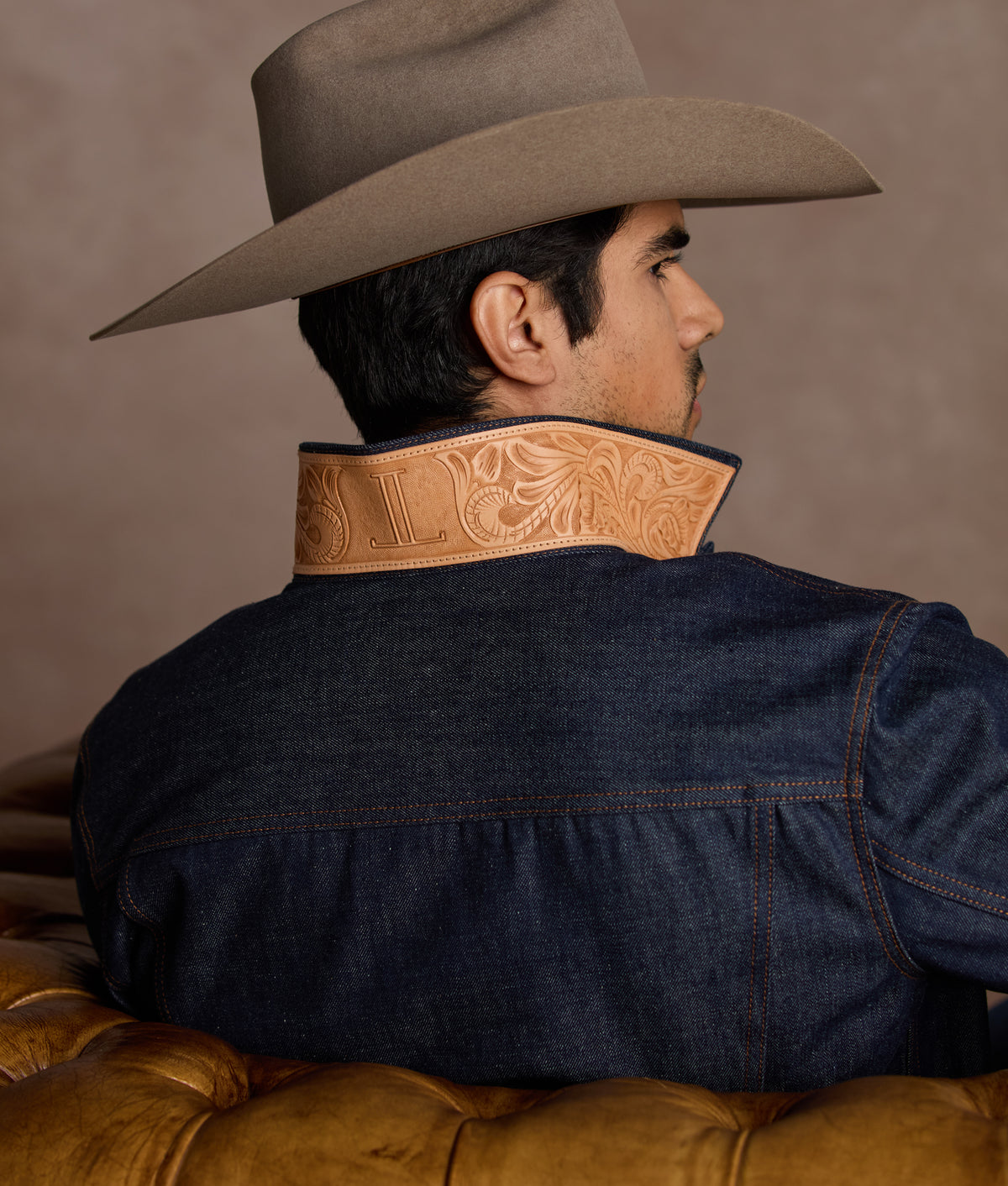 Vernon Hand-Tooled Denim Jacket :: River 3