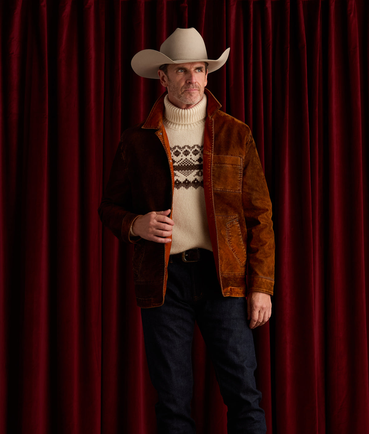 Edwin Turtleneck Sweater :: Cream/Brown 2