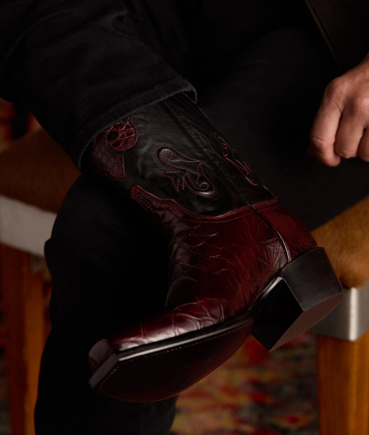Mission Black Cherry — alligator boot detail 14