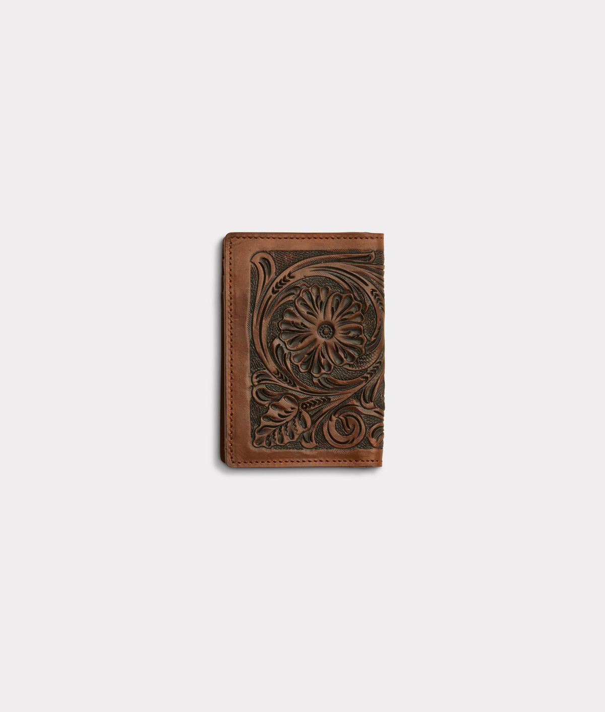 Hand Toolded Hipster Wallet :: Brown 2