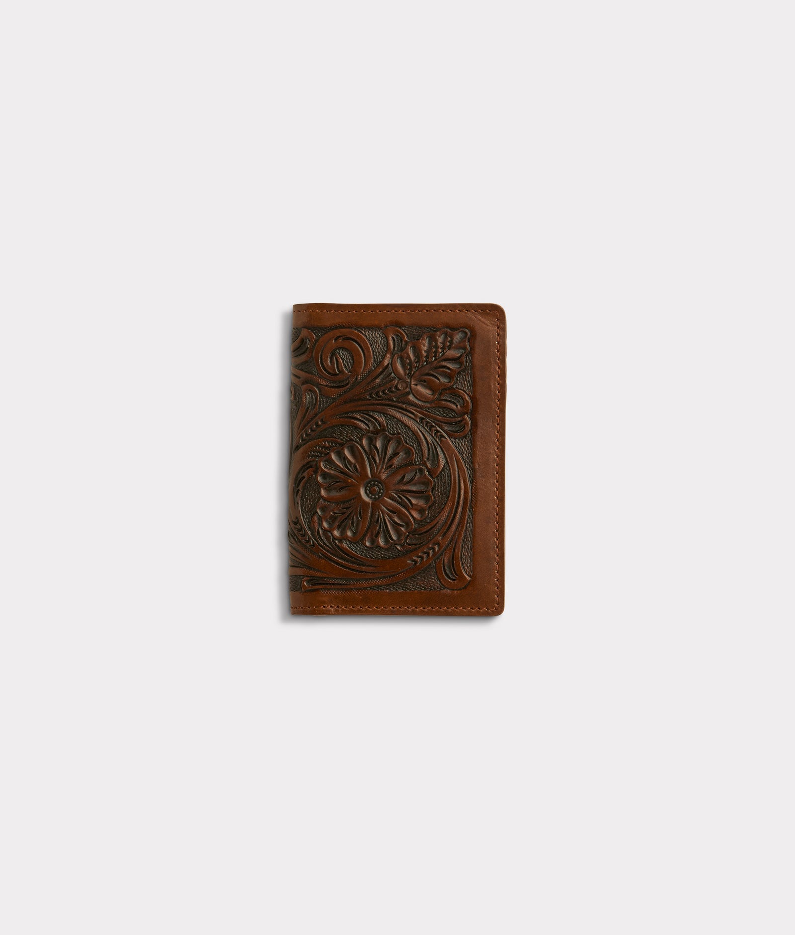 Hand Toolded Hipster Wallet :: Brown