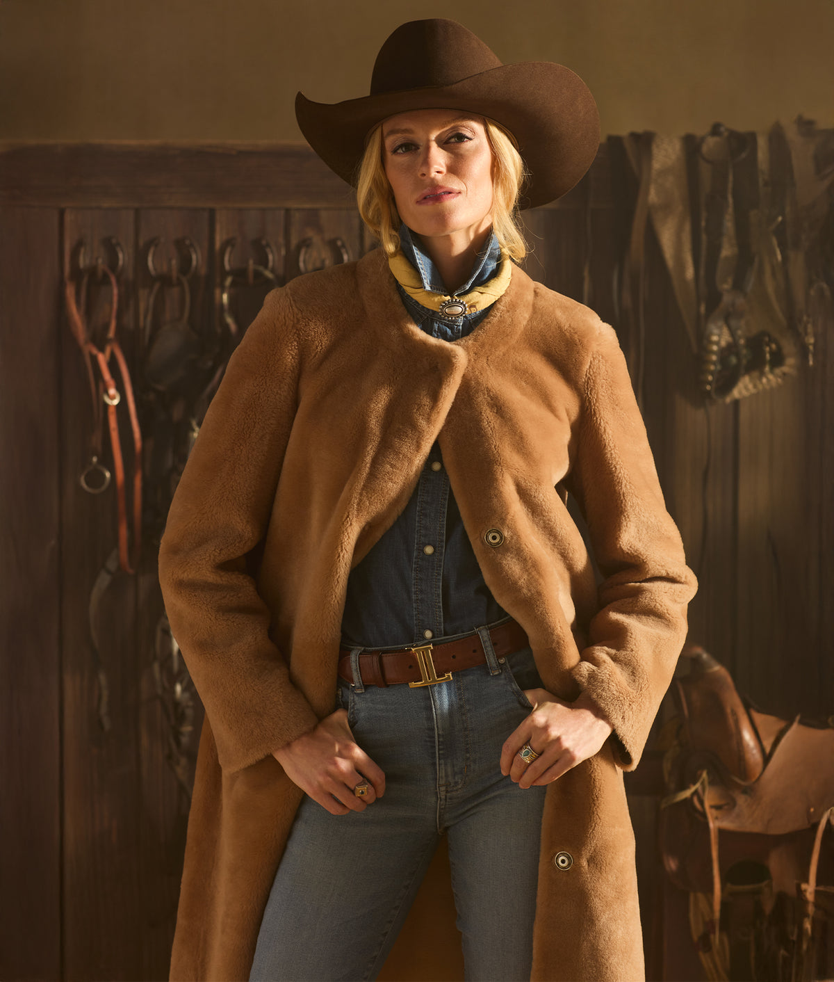 Gabriella Shearling Coat :: Natural 2
