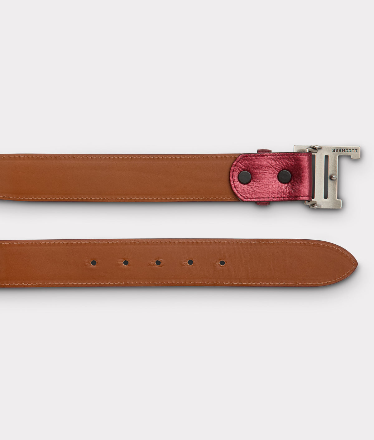 Women's Mirrored L Belt :: Wine 4