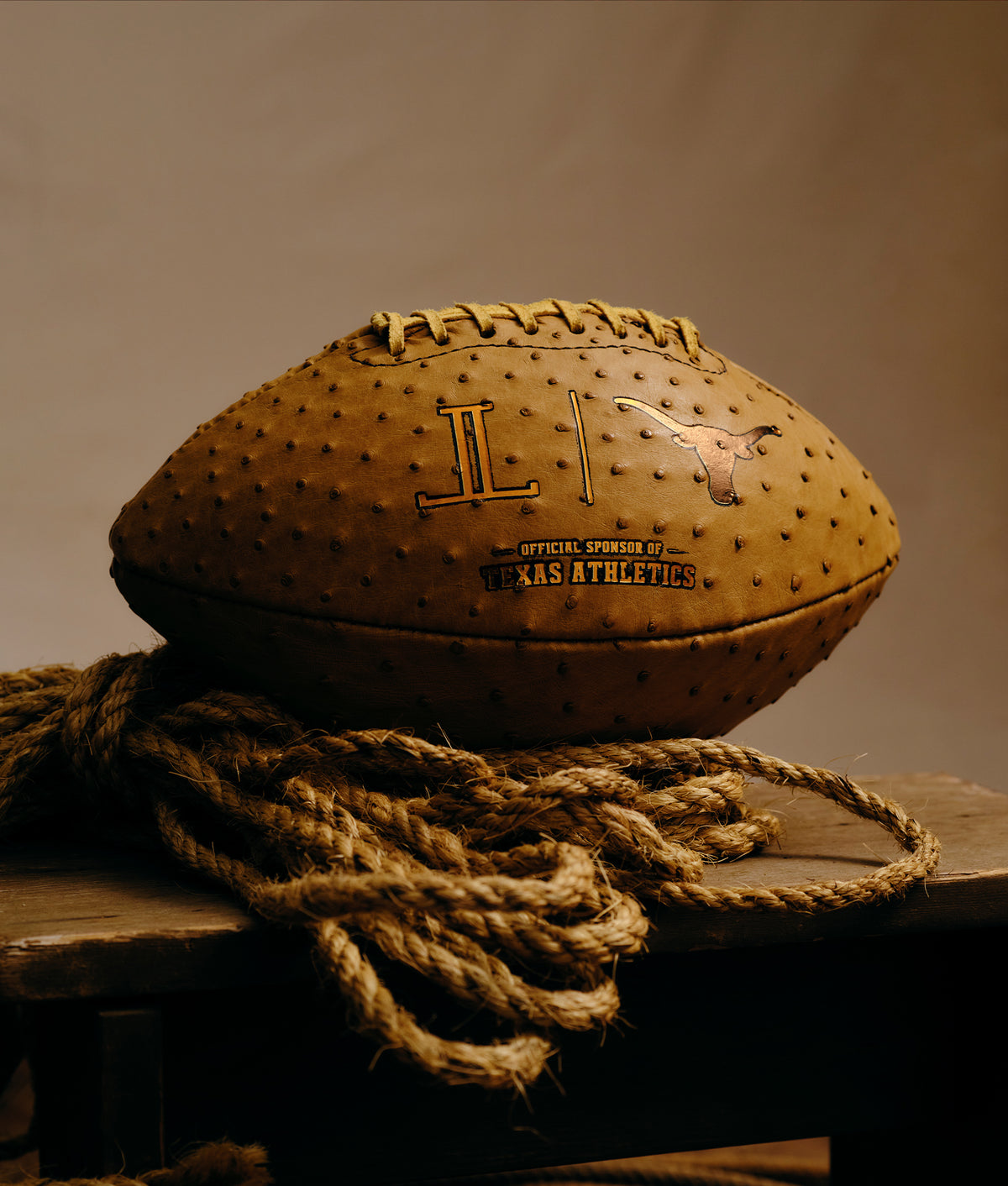 Lucchese x Texas Longhorns Ostrich Football :: Cognac 2