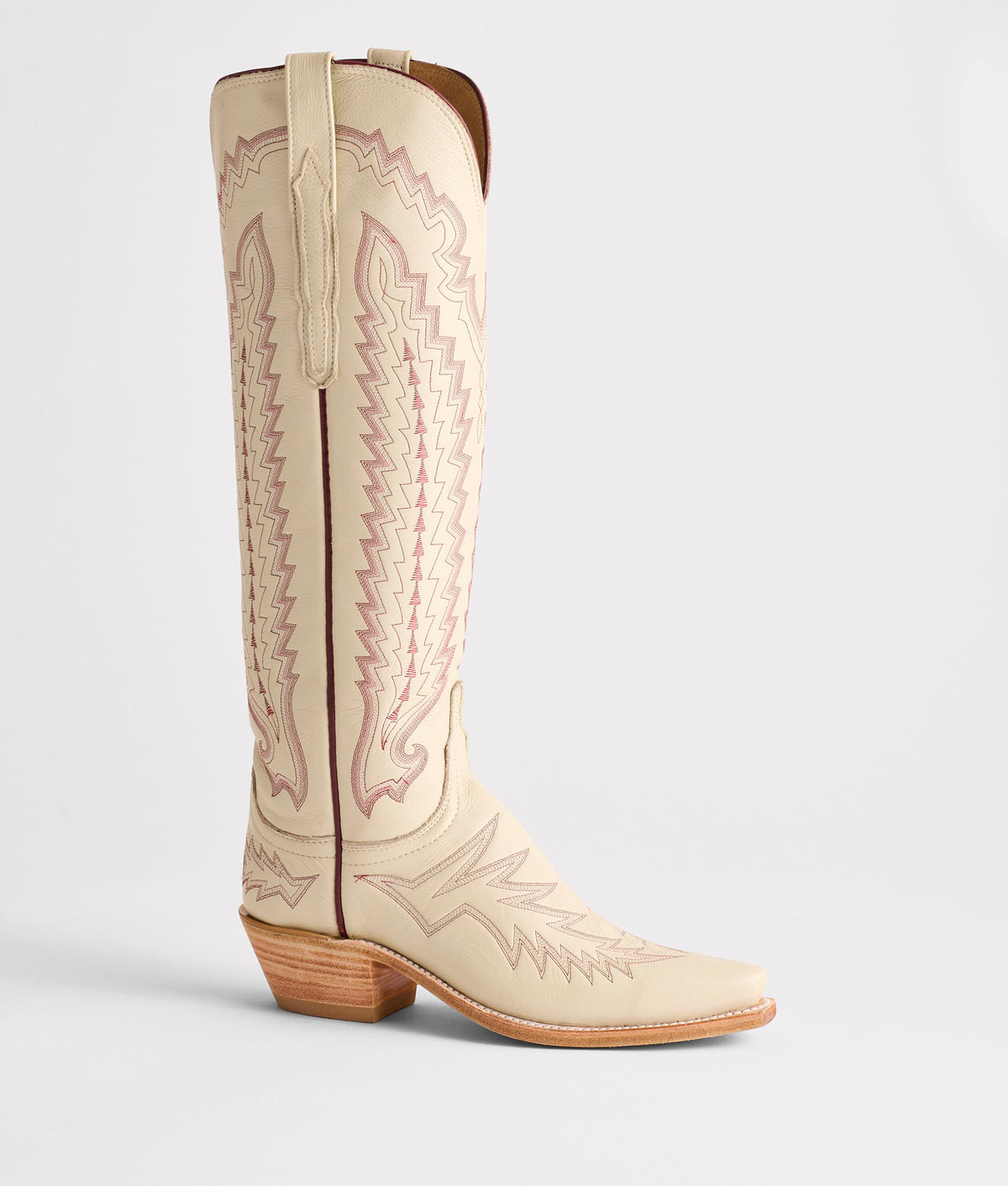 Priscilla :: Glitz Cream W/ Maroon Stitching 5