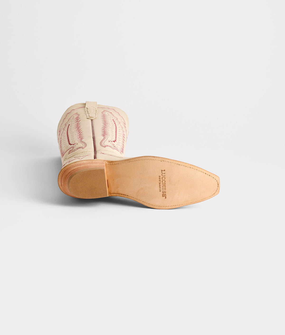 Priscilla :: Glitz Cream W/ Maroon Stitching 6