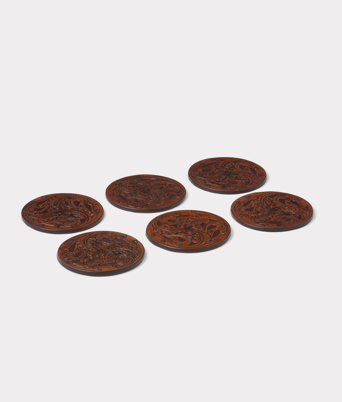 Carver Coaster - Set of Six :: Brown 3