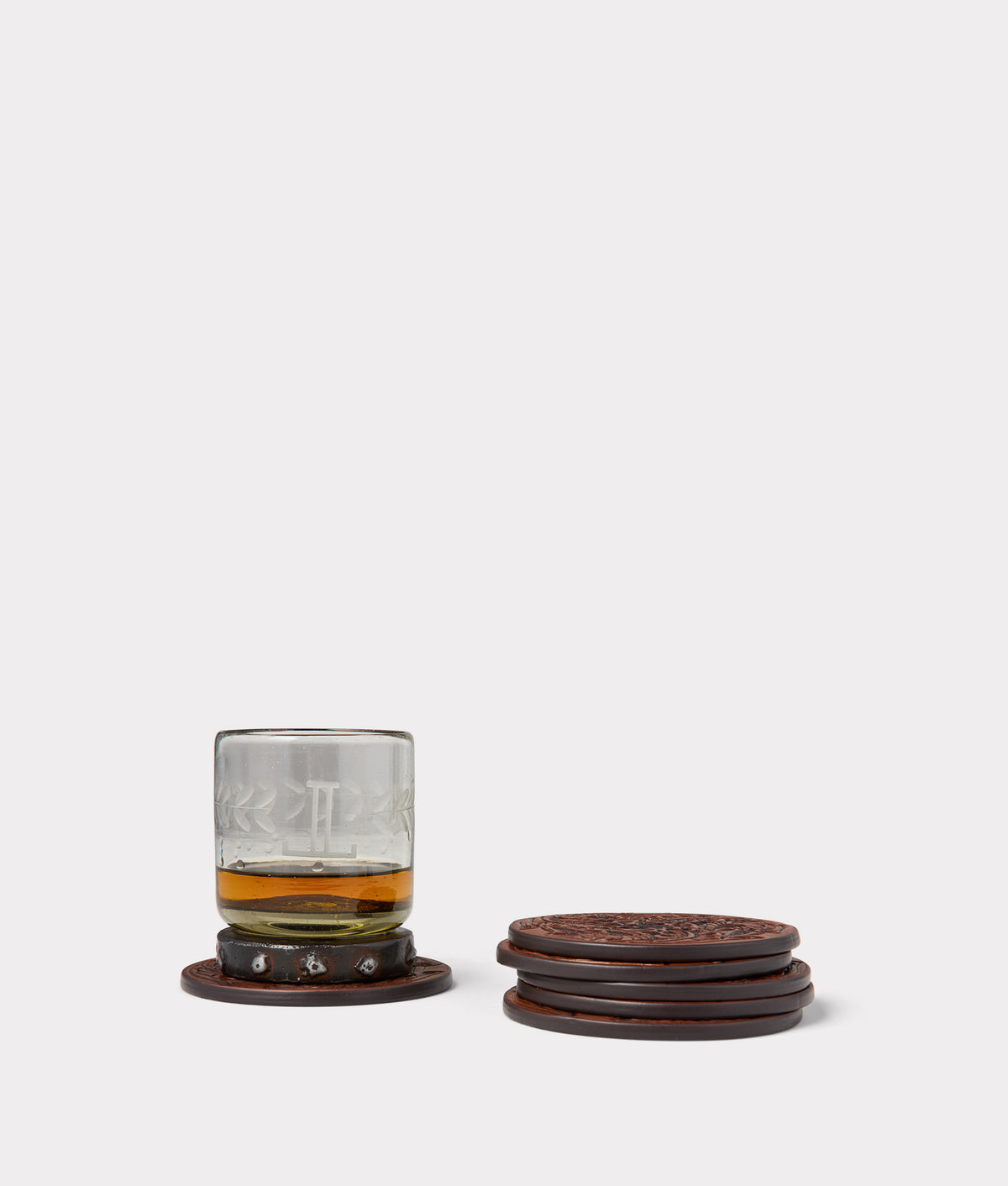 Carver Coaster - Set of Six :: Brown 2