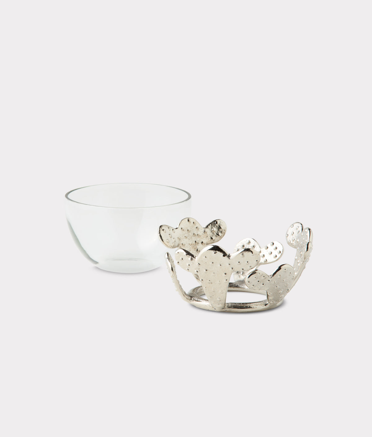 Tucson Saguaro Metal Cactus Salsa Bowls (Set Of 2) :: Silver 2