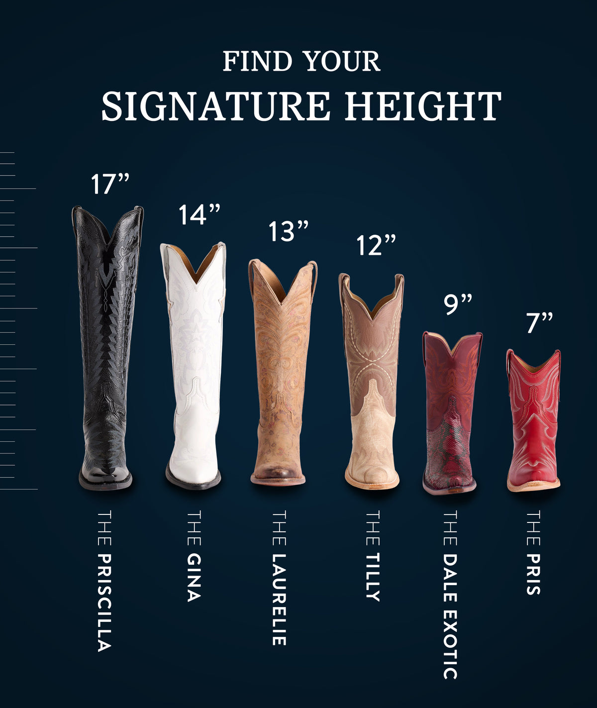Women's boot height comparison chart 11
