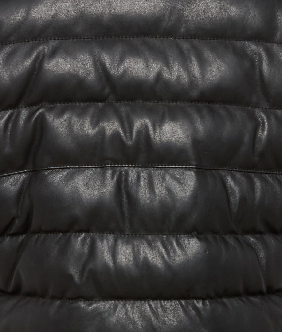 Men's Leather Puffer Vest :: Black 2