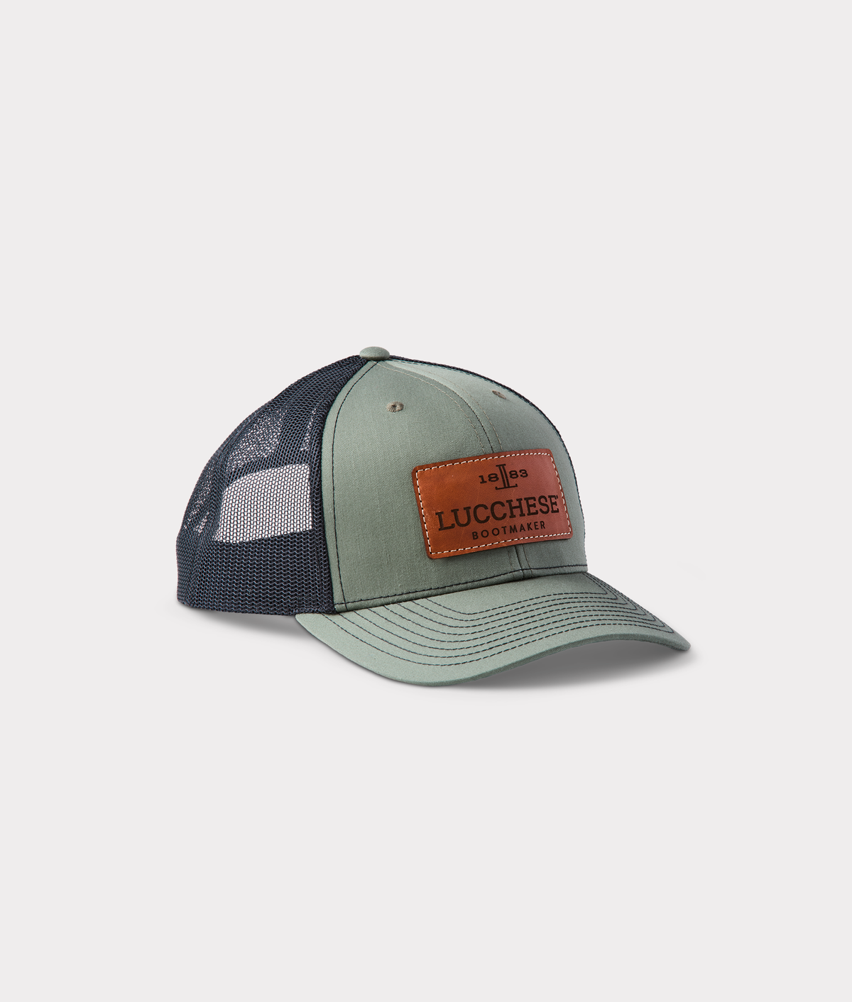 Leather Patch Cap :: Loden + Black 5